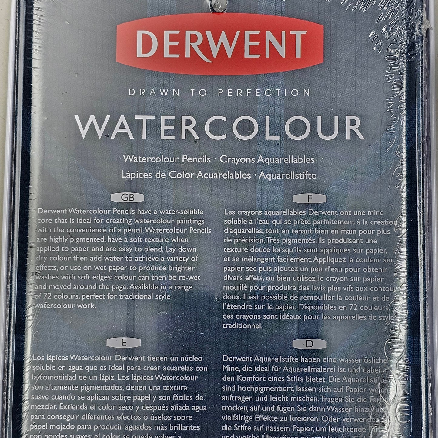 DERWENT (12 PACK) Watercolour Pencils Metal Tin Water Soluble Color Layer 3288I